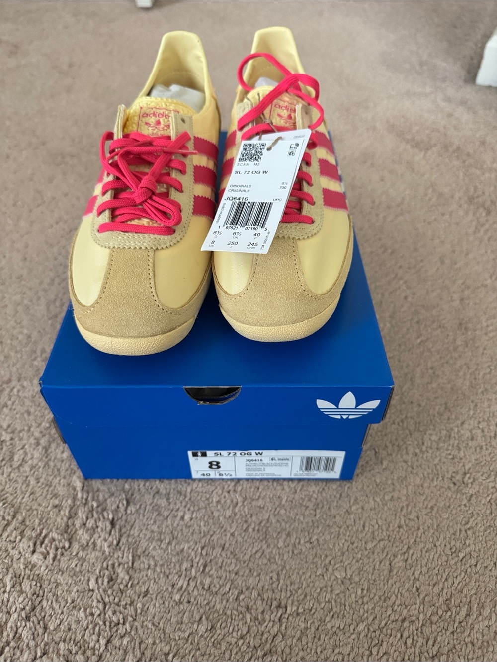 adidas Yellow and Pink SL 72 Retro Sneakers